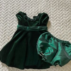 Bonnie Baby Emerald Green Velvet Dress